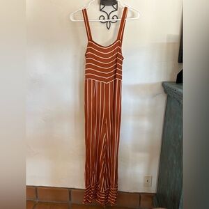 Orange Striped Forever21 Jumpsuit